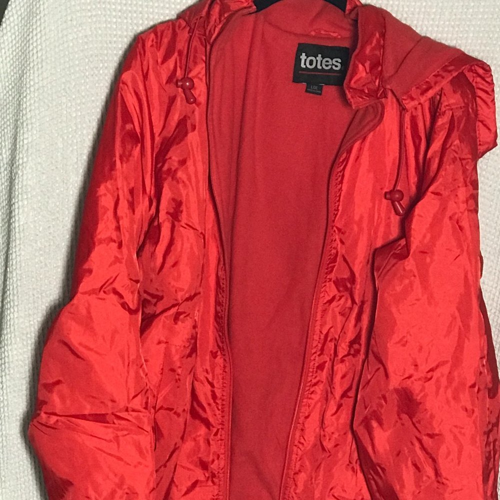 Totes lined jacket LARGE RN121854 red coat